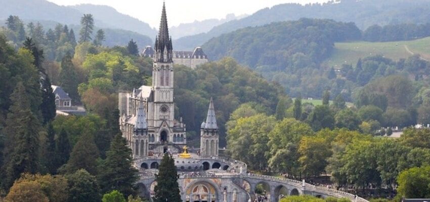 **emplacement de jet privé, cathédrale près de forêt luxuriante**