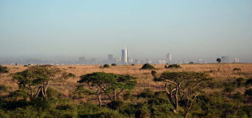 **emplacement jet privé - Prairies, acacias, horizon de Nairobi.**