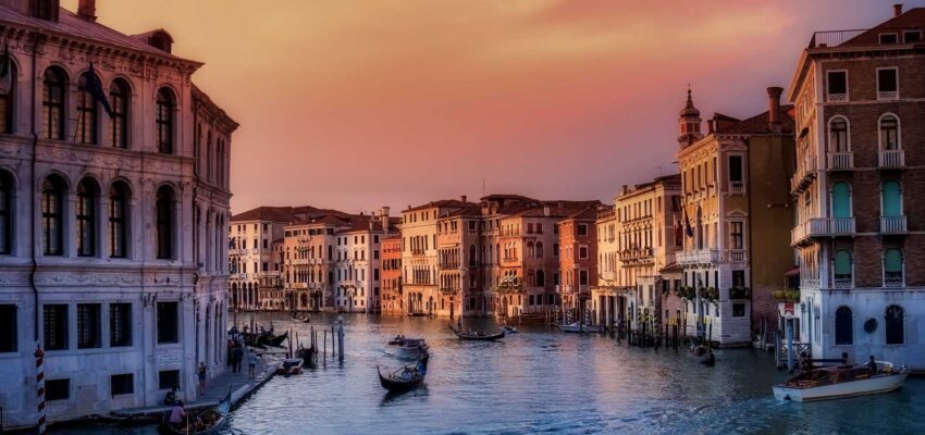 location jet privé : Venise au coucher du soleil.