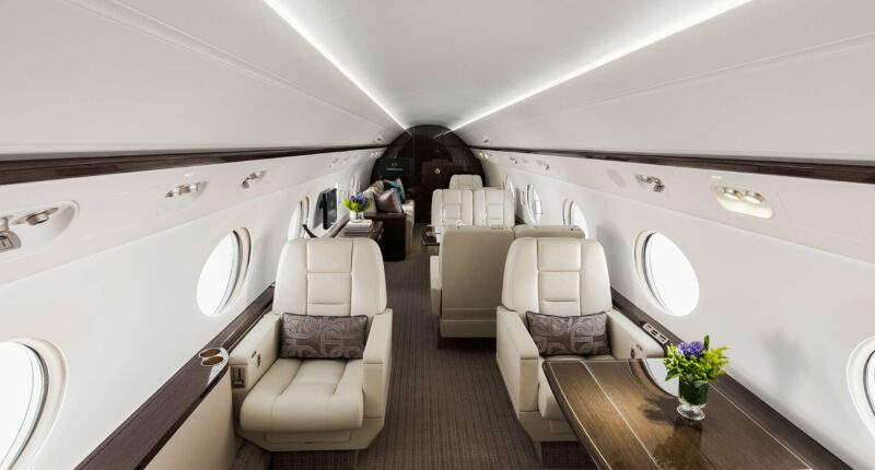 G550 jet privé intérieur