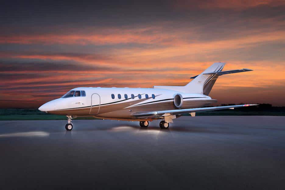 Location de jet privé intérieur, Hawker 750, beige luxueux