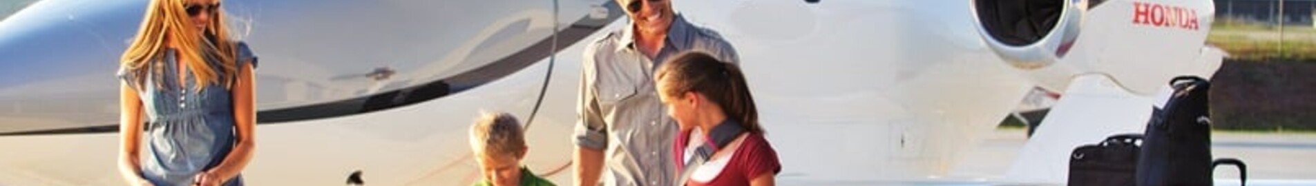 Travelling in a private jet with your family