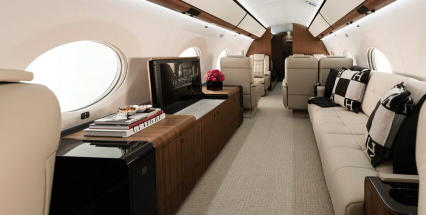 L'intérieur de luxe d'un jet privé Gulfstream G650