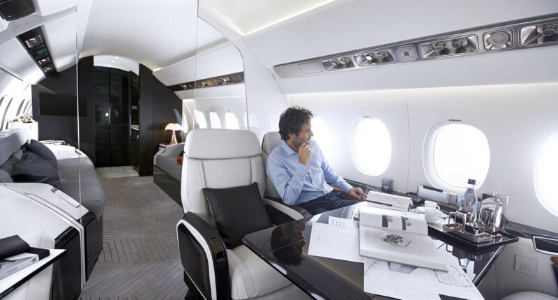 Avion d'affaires : Jet privé falcon 6X vue intérieure