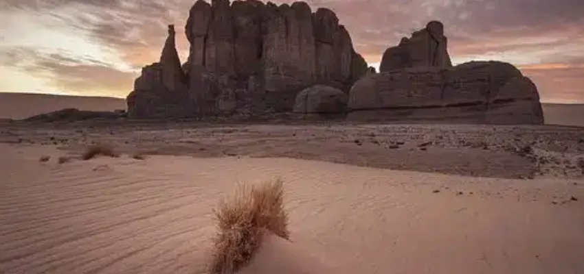Location de jet privé en Algérie au coucher du soleil.