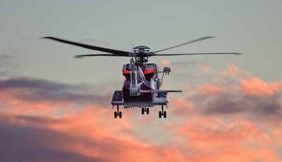 Charter a transport helicopter.