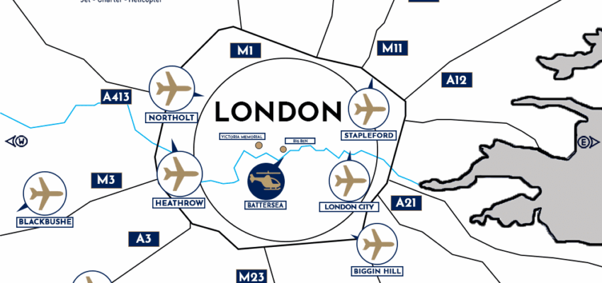 Carte aéroports Londres