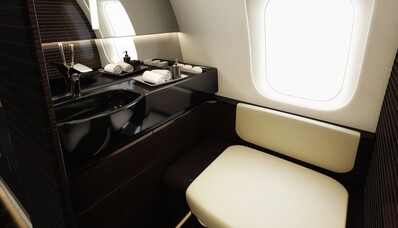 The luxury of toilets on board a private jet